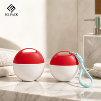 MLPACK HJ Distributeur de bouteilles cosmétiques vides en PET 65g Rouge Blanc avec poignée portable, logo personnalisé OEM, vente en gros