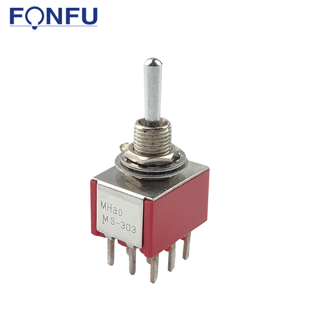 MS-303 9-контактный разъем 3-х позиционный 2A 250V 5A 125V питания ВКЛ-ВЫКЛ Высокое качество 3-х полосная тумблер