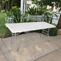 Table Pliante Portable de 180 cm pour Repas et Mariage, en Plastique Rectangulaire, Vente en Gros, Idéale pour Traiteur