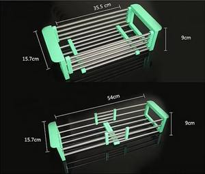 <span class=keywords><strong>Égouttoir</strong></span> de cuisine télescopique réglable en acier inoxydable, insert pour <span class=keywords><strong>évier</strong></span>, organisateur de rangement, plateau à fruits et légumes - Product Image 3