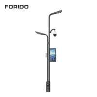 Poteau intelligent 5G extérieur personnalisé de 6m à 12m avec écran LED et moniteur, éclairage public intelligent multifonctionnel pour routes et zones résidentielles