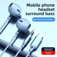 Écouteurs intra-auriculaires avec cordon de 1,2 m, design logo, décodage numérique, métal, basses puissantes, filaires avec micro, Type-C, 3,5 mm, matériau ABS, écouteurs de jeu