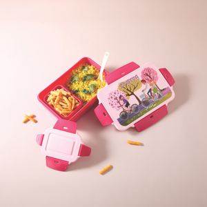 Lunch <b>box</b> with durable plastic body spacious compartments and airtight design ideal for keeping meals fresh for school office - Product Image 1