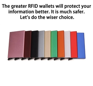 RFID حامل معدني نحيف نحيف للرجال والنساء محافظ محفظة صغيرة معرف الائتمان محفظة الأعمال - Product Image 4