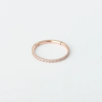 Nouveaux bijoux de piercing de nez en acier inoxydable hypoallergénique CZ articulé Clicker Segment anneau de nez cerceau