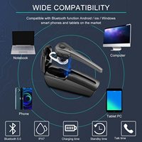 Qcc chip kualitas tinggi headset nirkabel telinga tunggal dengan headphone nirkabel casing pengisi daya headset Trucker