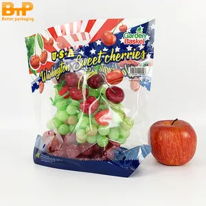 BOPP Anti Fog Plastic Packaging Bags Pouches Transparent With Custom Printing Logo For Fresh Fruit Vegetables Lettuce Salad