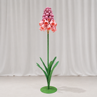 Rangkaian Bunga Hyacinth Muscari Pink, Bunga Kertas Raksasa Buatan, Dekorasi Acara Pernikahan, Pajangan Bunga Komersial