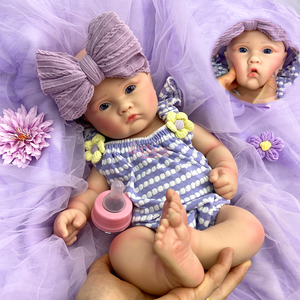 Muñeca <span class=keywords><strong>Reborn</strong></span> de Silicona Lavable de 18 Pulgadas, Niña con <span class=keywords><strong>Ojos</strong></span> Brillantes y Boca Abierta, Bebé Recién Nacido como Regalo Festivo para Niños - Product Image 1