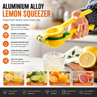 Presse-citron manuel en alliage d'aluminium, conception à double niveau, presse-agrumes commercial, rendement élevé en jus, réutilisable, facile à nettoyer pour