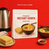 Sachets de nouilles instantanées personnalisés, imprimés, de qualité alimentaire, refermables, pour l'emballage de nouilles ramen, pour cuisine, dortoir, vente en gros