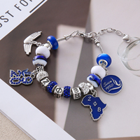 Charmant Designer Sororité Zeta Phi Beta Bijoux Bleu Royal et Blanc Ton Grec ZPB 1920 Colombe Symbole Perlé Sororité Bracelet
