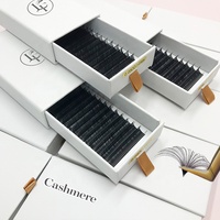 Vente en gros de plateaux de cils synthétiques sibériens professionnels, noir mat, volume C D, fournisseur d'extensions de cils, faits à la main, véganes
