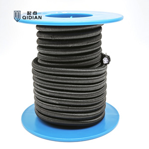 1/4 Inch <span class=keywords><strong>Bungee</strong></span> Dây 6Mm Đen Đàn Hồi Polyester Dây Nặng Ngoài Trời Chong Uv OEM Cho Bạt Trampoline Bóng Tie - Product Image 3