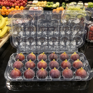 Boîte à fruits frais pliable en PET transparent à 18 compartiments, emballage écologique pour figues, personnalisable avec logo de marque - Product Image 4
