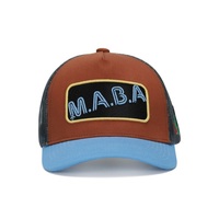 Gorra Trucker Color Block, Gorra Snapback de Malla con Parche Tejido, Visera Multicolor en Contraste, Transpirable, para Calle y Aire Libre, para Hombres y Mujeres