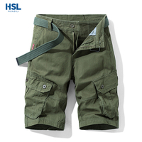 Pantalons pour hommes, shorts cargo multi-poches en coton, coupe droite décontractée, shorts de travail en plein air pour hommes