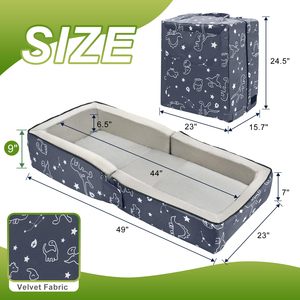 Cama de Piso para <span class=keywords><strong>Niños</strong></span> Pequeños TenderPlayful, Personalizable y Lavable, con Colchón de Espuma para Uso Doméstico - Product Image 4