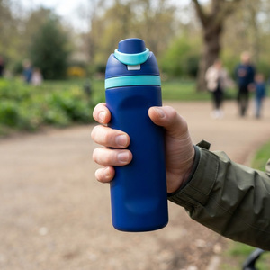 Bouteille d'eau isotherme à double paroi en acier inoxydable 304 de 16, 19, 24, 32 oz avec poignée et paille, personnalisable avec logo, pour sports de plein air - Product Image 6