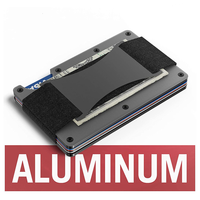 Dompet RFID Pria Minimalis Aluminium, Dompet Logam dengan Klip Baja Tahan Karat, Dapat Diukir Sesuai Pesanan