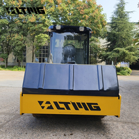 Compacteur Vibratoire LTMG 10T à Tambour Simple avec Cabine, Rouleau Compresseur Routier 8T 14T avec Moteur Fiable