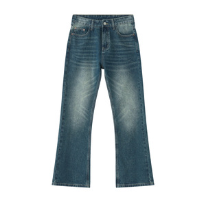 Men's Solid Mid Wash Denim <b>Jeans</b> Straight Fit Heavyweight <b>Button</b> Closure Formal Winter Autumn Wear - Product Image 5
