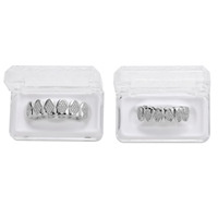 BES Grillz Hip Hop en Zircon Plaqué Or en forme de losange, Bijoux de corps pour Fêtes, Fiançailles ou Halloween