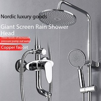 Ensemble de douche mural chromé pour baignoire avec douchette et mitigeur, pour salle de bain