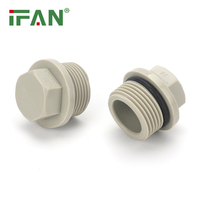Raccords standard haute pression IFAN DIN 8077/8078 PPR 1/2 "-1" Raccords de tuyauterie PPR à filetage mâle gris