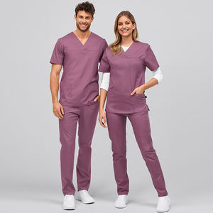 Nueva moda Unisex médico Scrubs manga corta enfermería Hospital uniforme traje Strech enfermera Scrubs uniformes conjuntos - Product Image 2