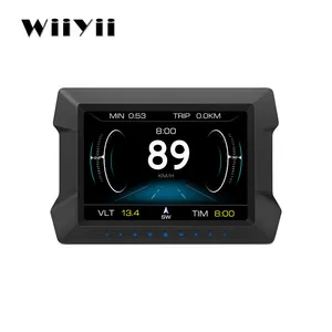 Brand new version P22 Car HUD OBD2+GPS+Slope meter LCD hud display with 12 kinds of languages head up display