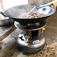 Kompor Camping Outdoor Diesel Kerosin Terintegrasi Anti Angin Desain Api-Air Portabel Struktur Anti Sumbat