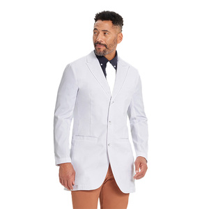 La mejor calidad Unisex tela tejida blanca bata de laboratorio uniforme médico para enfermeras y médicos uniformes de hospital de calidad - Product Image 2