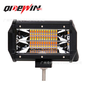 ไฟทำงาน LED แบบสองแถว 72W ขนาด 130 มม. สำหรับติดตั้งกับกันชนหน้ารถออฟโรด ติดตั้งบนหลังคาได้ ไฟกระพริบสองสี - Product Image 5