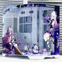 Boîtier de jeu ATX Mid-Tower personnalisé Genshin Impact Citlali, nouveau design, gravure UV, peinture pulvérisée, ventilateur métallique élégant – Vente Flash