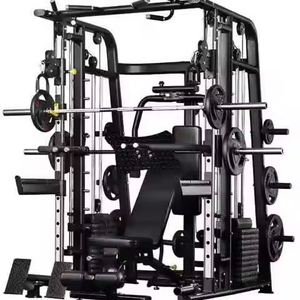 Máquina Smith Multifunción Comercial NJ de Acero, <span class=keywords><strong>Jaula</strong></span> Completa para Sentadillas, Soporte de Sentadillas con Polea Trasera para Gimnasio y Fitness, Enfoque en Brazos - Product Image 6