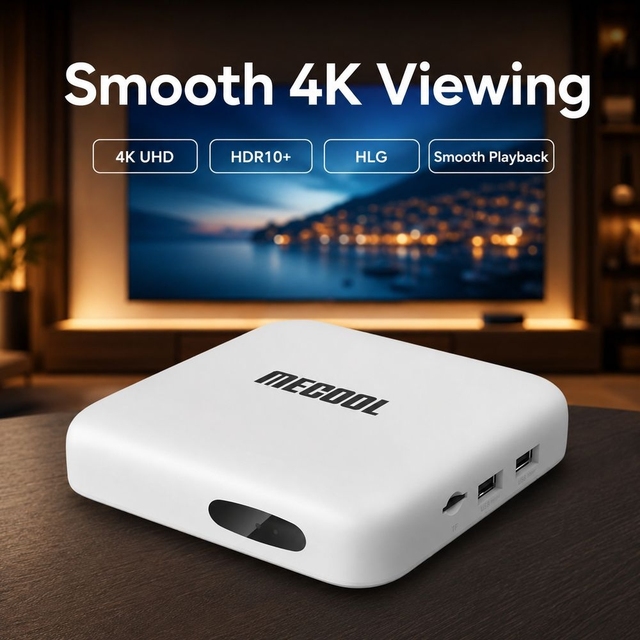 Mecool KM2 Certified Android 10 4K Quad Core Smart TV Box Amlogic S905X2 2GB 8GB Dual Band WiFi HDR Streaming Media Player