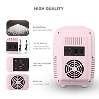 Kulkas Mini portabel 4L, kulkas Mini portabel dengan desain Retro DC12V, pendingin Travel kompak untuk rumah dan mobil