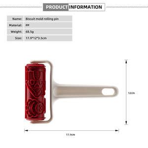 Tùy chỉnh tiện ích nhà bếp <span class=keywords><strong>PP</strong></span> cán <span class=keywords><strong>Pin</strong></span> bánh Pizza Pie bánh bao da giáng sinh dập nổi khuôn mẫu con lăn - Product Image 6