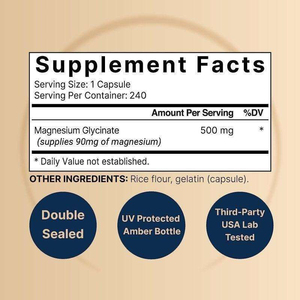 AURA - Cápsulas de Magnesio Complejo de 500 mg, 240 Cápsulas, Vitamina Magnesio Glicinato, Mejora la Memoria y el Sueño en Adultos, Más Vendidas - Product Image 2