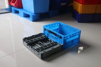 NEXARA Boîte de présentation pour supermarché Caisse en plastique style solide Bac de rangement pliable ventilé Présentoir empilable pour légumes
