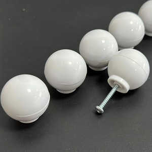 White Round Cabinet Knobs 3Cm Plastic Drawer Handles Minimalist Design Durable Furniture <b>Hardware</b> - Product Image 3
