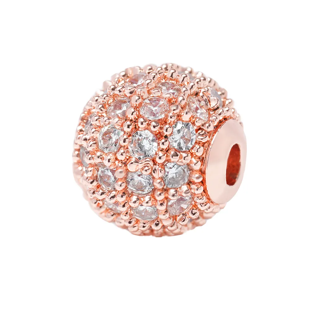 Perles entretoises en CZ 8mm, perles pour la fabrication de bijoux, vente en gros, breloques de boucles d'oreilles, colliers, perles rondes pour bricolage