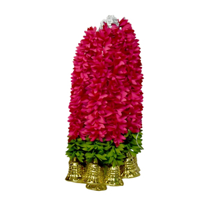 Guirnalda de Flores Rosadas Artificiales, Decorativa, con Campanas Doradas, para Bodas, Festivales y Decoración de Templos - Product Image 1