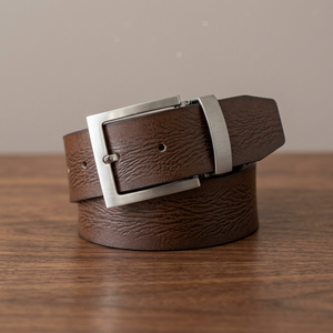Cinturón de Vestir Cuadrado de Acero Resistente para Hombre, Estilo Fiesta, Duradero, Impermeable, de Cuero Vacuno Ecológico, Precio al por Mayor - Product Image 1
