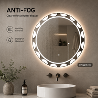 Smart Round LED Bathroom Vanity Mirror with Front & Backlit Lighting, Stepless Dimming, 3 Color Temperature, Anti-Fog,Bluetooth
