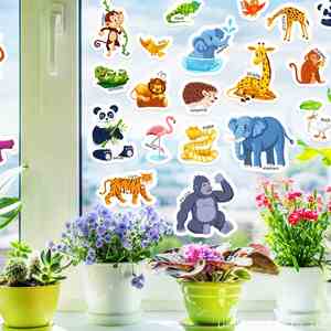 Waterproof Silicone Stickers Cartoon Animal Theme Reusable Jelly Sticker Kids Travel Activity <b>Book</b> - Product Image 1