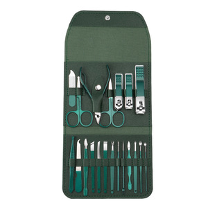 <span class=keywords><strong>Set</strong></span> completo <span class=keywords><strong>per</strong></span> <span class=keywords><strong>Manicure</strong></span> <span class=keywords><strong>professionale</strong></span> in acciaio verde scuro da 20 pezzi con forbici in pelle morta e Kit <span class=keywords><strong>per</strong></span> Nail Art <span class=keywords><strong>per</strong></span> la toelettatura - Product Image 5