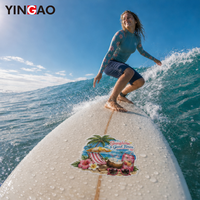 Autocollants PVC personnalisés pour fête estivale, résistants aux intempéries, découpés, pour planche de surf, autocollant adhésif pour l'été