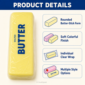 Southpeak Toy Butter Stick Squishy PU Slow Rebound Soft Feel Fidget Toy 14cm Colorful Styles Ages 3 Plus MOQ144 Wholesale WS - Product Image 3